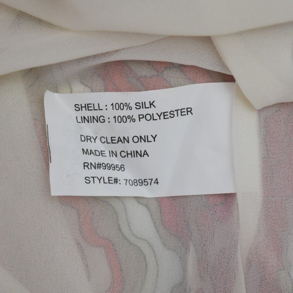 Shoshanna Mikala Silk Shift Dress Womens 2 Geometric Print Orange Pink Tan Cream - Picture 4 of 6